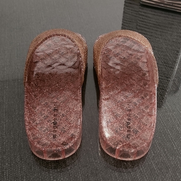 Madden Girl Jello Blush Bronze Glitter Stones Bling Jelly Slides Sandals 7 9 - Picture 12 of 16